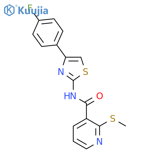 N-(4-(4-Fluorophenyl)thiazol-2-yl)-2-(methylthio)nicotinamide structure