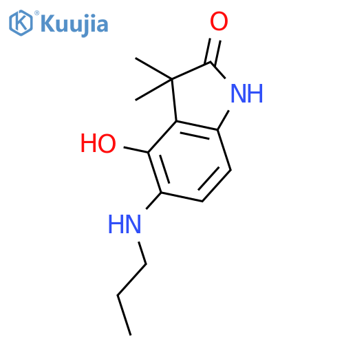 2H-INDOL-2-ONE, 1,3-DIHYDRO-4-HYDROXY-3,3-DIMETHYL-5-(PROPYLAMINO)- structure