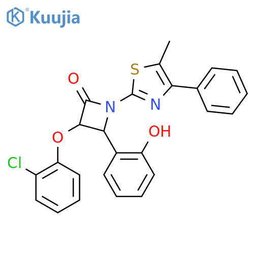 2-Azetidinone,3-(2-chlorophenoxy)-4-(2-hydroxyphenyl)-1-(5-methyl-4-phenyl-2-thiazolyl)- structure