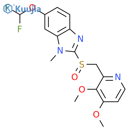 6-(Difluoromethoxy)-2-(3,4-dimethoxy-2-pyridinyl)methylsulfinyl-1-methyl-1H-benzimidazole structure