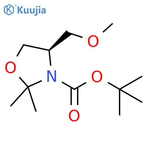 3-Oxazolidinecarboxylic acid, 4-(methoxymethyl)-2,2-dimethyl-, 1,1-dimethylethyl ester, (4R)- structure