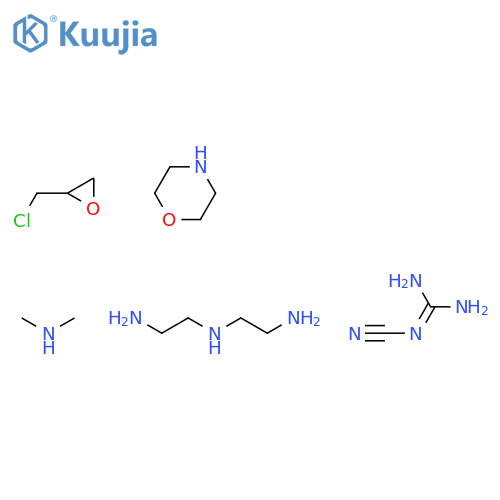 N-(2-aminoethyl)ethane-1,2-diamine; 2-(chloromethyl)oxirane; 2-cyanoguanidine; N-methylmethanamine; morpholine structure