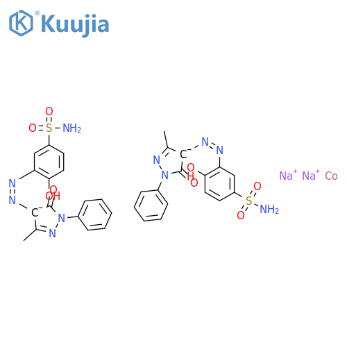 Cobaltate(2-),bis[3-[2-[4,5-dihydro-3-methyl-5-(oxo-kO)-1-phenyl-1H-pyrazol-4-yl]diazenyl-kN1]-4-hydroxybenzenesulfonamidato(2-)]-,sodium (1:2), (OC-6-22')- structure