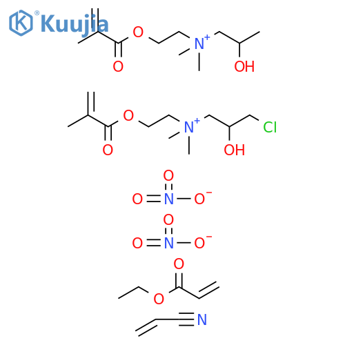 1-Propanaminium,3-chloro-2-hydroxy-N,N-dimethyl-N-[2-[(2-methyl-1-oxo-2-propenyl)oxy]ethyl]-,nitrate,polymerwithethyl2-propenoate,2-hydroxy-N,N-dimethyl-N-[2-[(2-methyl-1-oxo-2-propenyl)oxy]ethyl]-1-propanaminiumnitrateand2-propenenitrile structure