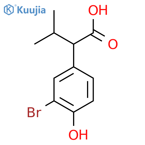 2-(3-bromo-4-hydroxyphenyl)-3-methylbutanoic acid structure