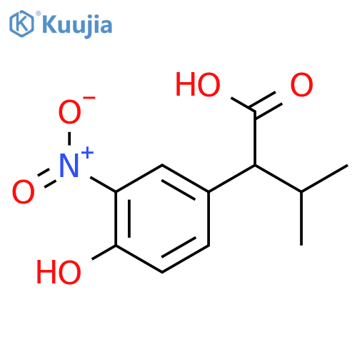 2-(4-hydroxy-3-nitrophenyl)-3-methylbutanoic acid structure