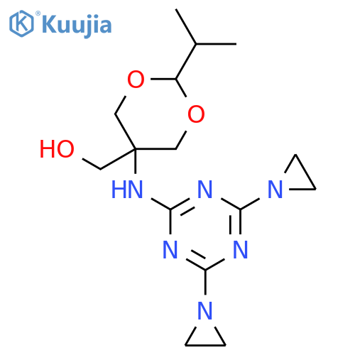 1,3-Dioxane-5-methanol, 5-((4,6-bis(1-aziridinyl)-1,3,5-triazin-2-yl)amino)-2-(1-methylethyl)- structure