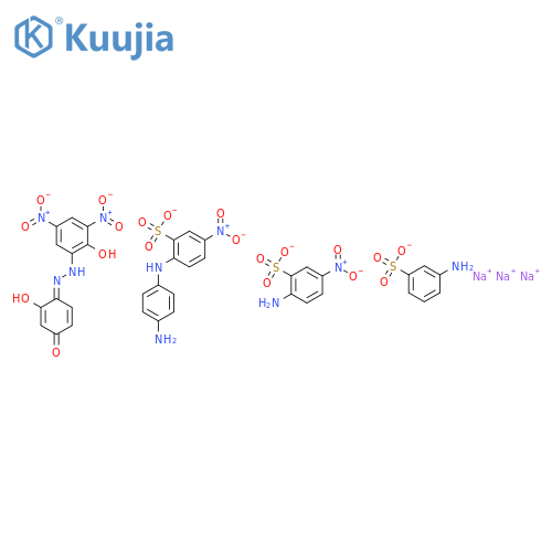 Benzenesulfonic acid, 2-amino-5-nitro-, monosodium salt, diazotized, coupled with diazotized 3-aminobenzenesulfonic acid monosodium salt, diazotized 2-[(4-aminophenyl)amino]-5-nitrobenzenesulfonic acid monosodium salt and 4-[(2-hydroxy-3,5-dinitrophenyl)a structure
