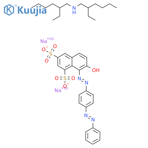 1,3-Naphthalenedisulfonic acid, 7-hydroxy-8-((4-(phenylazo)phenyl)azo)-, sodium salt, compd. with 2-ethyl-N-(2-ethylhexyl)-1-hexanamine structure