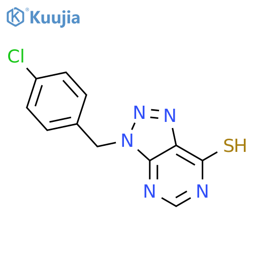 3-(4-chlorophenyl)methyl-3H-1,2,3triazolo4,5-dpyrimidine-7-thiol structure
