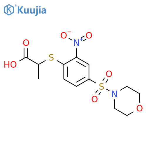 2-{[4-(morpholine-4-sulfonyl)-2-nitrophenyl]sulfanyl}propanoic acid structure