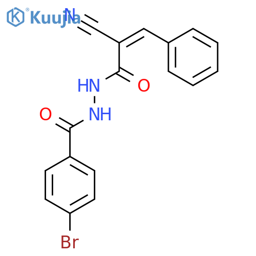 N'-(4-bromobenzoyl)-2-cyano-3-phenylprop-2-enehydrazide structure