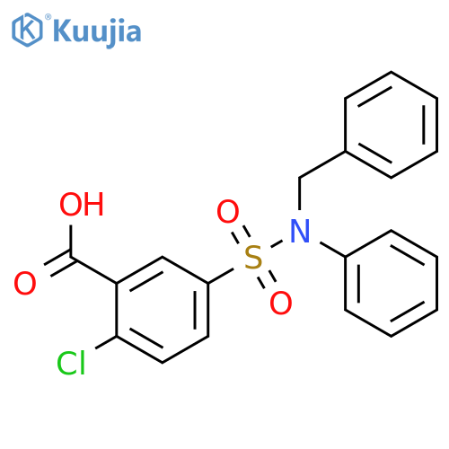 5-benzyl(phenyl)sulfamoyl-2-chlorobenzoic acid structure