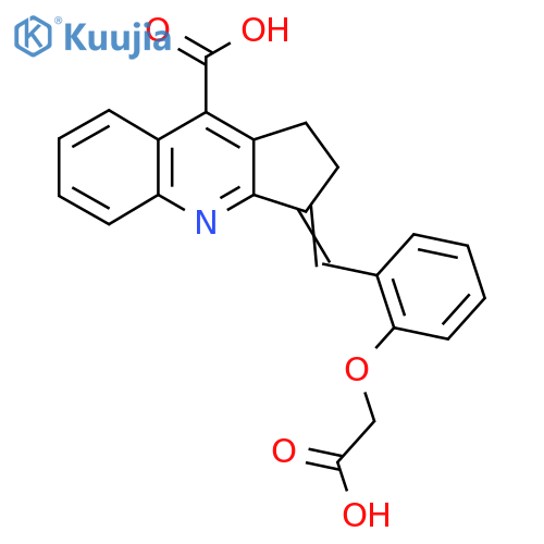 3-(2-Carboxymethoxy-benzylidene)-2,3-dihydro-1H-cyclopenta[b]quinoline-9-carboxylic acid structure