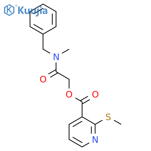 benzyl(methyl)carbamoylmethyl 2-(methylsulfanyl)pyridine-3-carboxylate structure