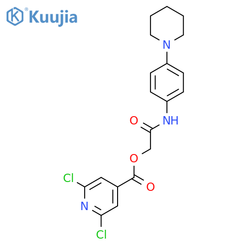 {[4-(Piperidin-1-yl)phenyl]carbamoyl}methyl 2,6-dichloropyridine-4-carboxylate structure