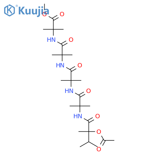 Methyl 2-[[2-[[2-[[2-[(2-acetyloxy-2,3-dimethylbutanoyl)amino]-2-methylpropanoyl]amino]-2-methylpropanoyl]amino]-2-methylpropanoyl]amino]-2-methylpropanoate structure