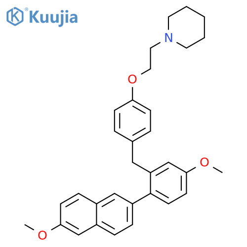 Piperidine,1-[2-[4-[[5-methoxy-2-(6-methoxy-2-naphthalenyl)phenyl]methyl]phenoxy]ethyl]- structure