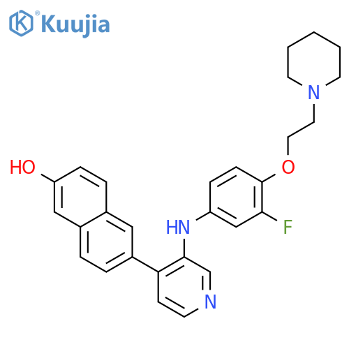 2-Naphthalenol,6-[3-[[3-fluoro-4-[2-(1-piperidinyl)ethoxy]phenyl]amino]-4-pyridinyl]- structure