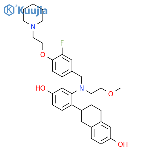 2-Naphthalenol,6-[2-[[[3-fluoro-4-[2-(1-piperidinyl)ethoxy]phenyl]methyl](2-methoxyethyl)amino]-4-hydroxyphenyl]-5,6,7,8-tetrahydro- structure