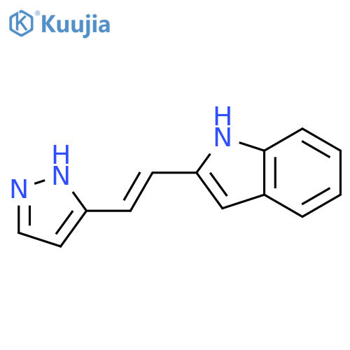 1H-Indole, 2-[2-(1H-pyrazol-3-yl)ethenyl]- structure