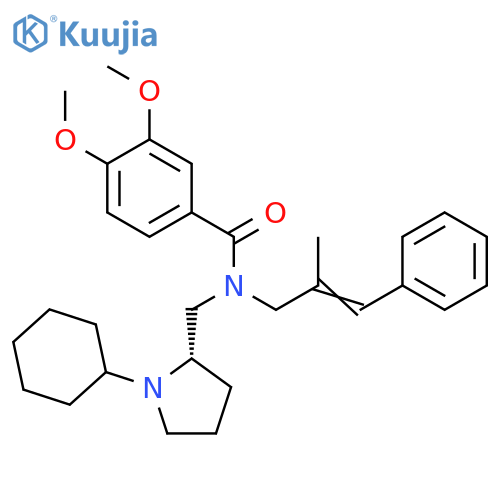 Benzamide,N-[[(2S)-1-cyclohexyl-2-pyrrolidinyl]methyl]-3,4-dimethoxy-N-(2-methyl-3-phenyl-2-propenyl)- structure