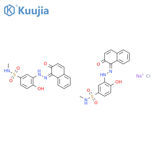 sodium bis[4-hydroxy-3-[(2-hydroxy-1-naphthyl)azo]-N-methylbenzene-1-sulphonamidato(2-)]chromate(1-) structure