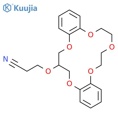 3-(6,7,9,10,18,19-hexahydro-17H-dibenzo[b,k][1,4,7,10,13]pentaoxacyclohexadecin-18-yloxy)propanenitrile structure