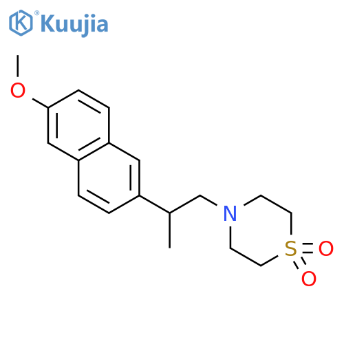 Thiomorpholine,4-[2-(6-methoxy-2-naphthalenyl)propyl]-, 1,1-dioxide structure