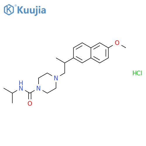 4-[2-(6-methoxynaphthalen-2-yl)propyl]-N-(1-methylethyl)piperazine-1-carboxamide hydrochloride structure