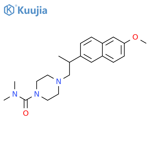4-[2-(6-methoxynaphthalen-2-yl)propyl]-N,N-dimethylpiperazine-1-carboxamide structure