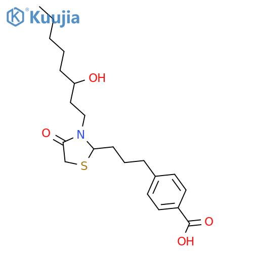 Benzoic acid,4-[3-[3-(3-hydroxyoctyl)-4-oxo-2-thiazolidinyl]propyl]- structure