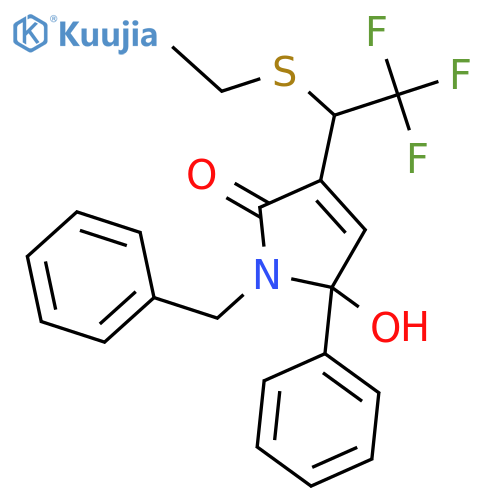 1-benzyl-3-[1-(ethylsulfanyl)-2,2,2-trifluoroethyl]-5-hydroxy-5-phenyl-1,5-dihydro-2H-pyrrol-2-one structure