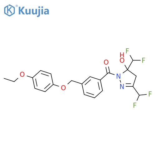 <br>3,5-bis(difluoromethyl)-1-{3-[(4-ethoxyphenoxy)methyl]benzoyl}-4,5-dihydro- 1H-pyrazol-5-ol structure