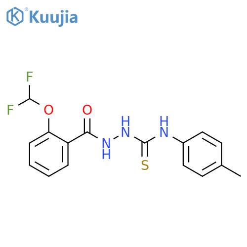 2-[2-(difluoromethoxy)benzoyl]-N-(4-methylphenyl)hydrazinecarbothioamide structure