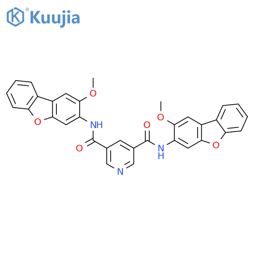 N,N'-bis(2-methoxydibenzo[b,d]furan-3-yl)pyridine-3,5-dicarboxamide structure