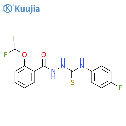 2-[2-(difluoromethoxy)benzoyl]-N-(4-fluorophenyl)hydrazinecarbothioamide structure
