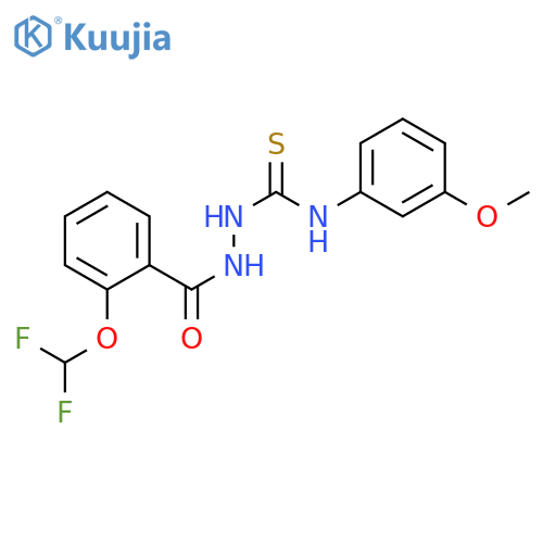 2-[2-(difluoromethoxy)benzoyl]-N-(3-methoxyphenyl)hydrazinecarbothioamide structure