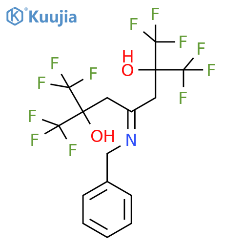 1,1,1,7,7,7-Hexafluoro-2,6-dihydroxy-2,6-bis(trifluoromethyl)-4-benzyliminoheptane structure