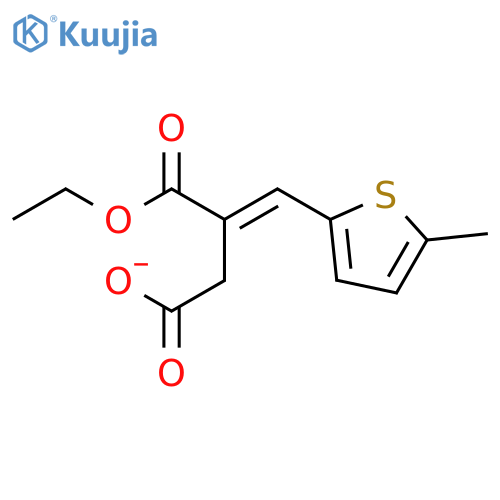Butanedioic acid, [(5-methyl-2-thienyl)methylene]-, 1-ethyl ester, (2E)- structure