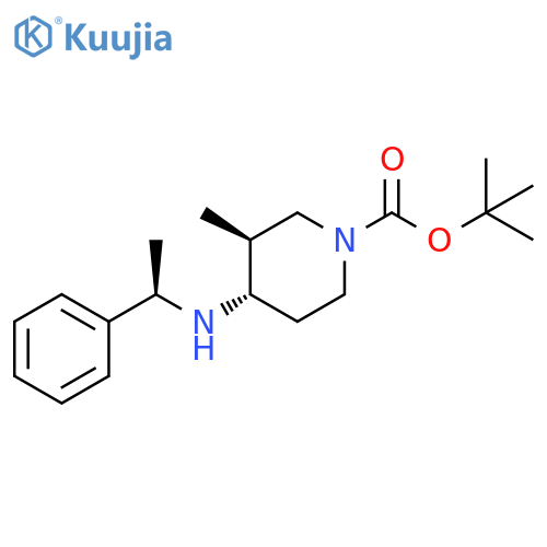 1-Piperidinecarboxylic acid, 3-methyl-4-[[(1R)-1-phenylethyl]amino]-,1,1-dimethylethyl ester, (3S,4S)- structure