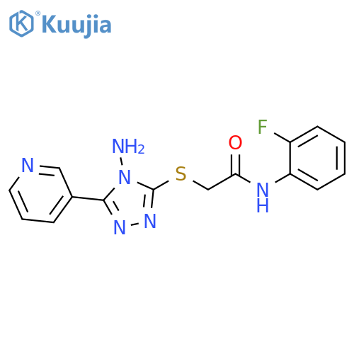 2-{4-amino-5-(pyridin-3-yl)-4H-1,2,4-triazol-3-ylsulfanyl}-N-(2-fluorophenyl)acetamide structure