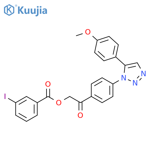 2-{4-5-(4-methoxyphenyl)-1H-1,2,3-triazol-1-ylphenyl}-2-oxoethyl 3-iodobenzoate structure