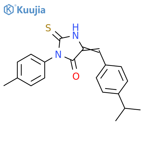 3-(4-methylphenyl)-5-{4-(propan-2-yl)phenylmethylidene}-2-sulfanylideneimidazolidin-4-one structure