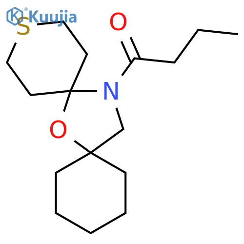 7-Oxa-3-thia-15-azadispiro[5.1.5.2]pentadecane, 15-(1-oxobutyl)- structure