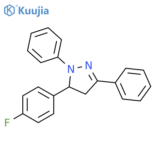 1H-Pyrazole, 5-(4-fluorophenyl)-4,5-dihydro-1,3-diphenyl- structure