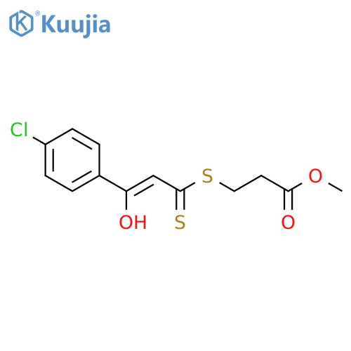 Propanoic acid, 3-[[3-(4-chlorophenyl)-3-hydroxy-1-thioxo-2-propenyl]thio]-, methyl ester structure