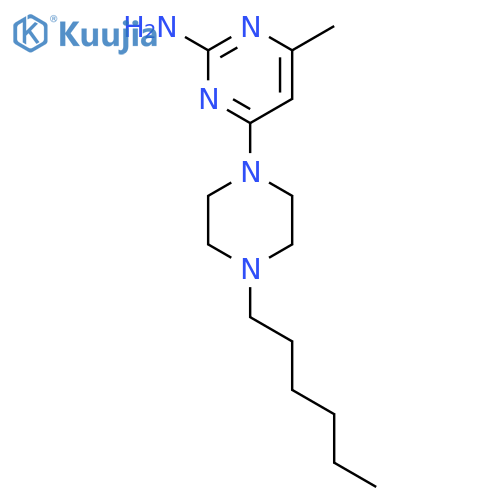 2-PYRIMIDINAMINE, 4-(4-HEXYL-1-PIPERAZINYL)-6-METHYL- structure
