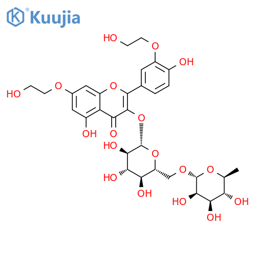 4H-1-Benzopyran-4-one, 3-[[6-O-(6-deoxy-α-L-mannopyranosyl)-β-D-glucopyranosyl]oxy]-5-hydroxy-7-(2-hydroxyethoxy)-2-[4-hydroxy-3-(2-hydroxyethoxy)phenyl]- structure