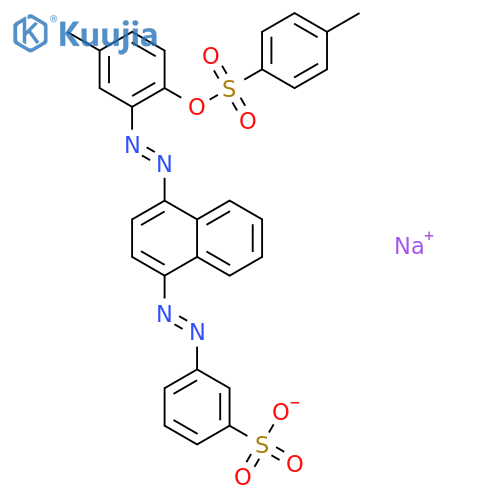 sodium 3-[[4-[5-methyl-2-(p-tolylsulfonyloxy)phenyl]azo-1-naphthyl]azo]benzenesulfonate structure
